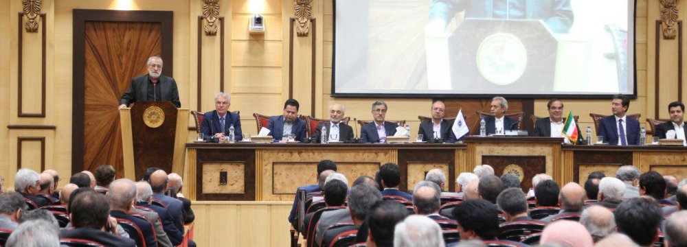 Iran Chamber of Commerce, Industries, Mining and Agriculture held its first monthly gathering in the New  Iranian Year on Sunday. (Photo: Bahareh Taghiabadi )