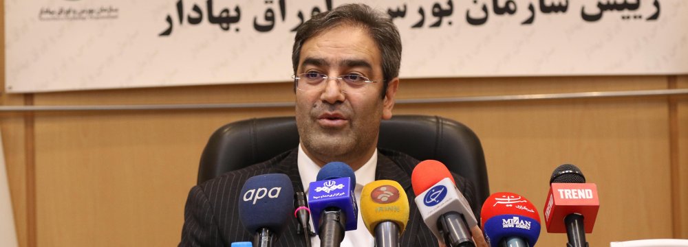 SEO chief, Shapour Mohammadi, speaks at a press conference in Tehran on Dec. 18.