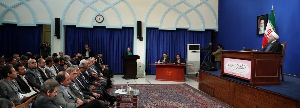 President Hassan Rouhani addressed wide range of issues at his press conference on April 10.  
