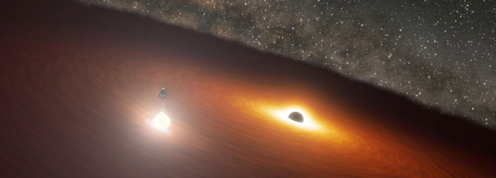 Supermassive Black Hole Orbiting a Bigger One 
