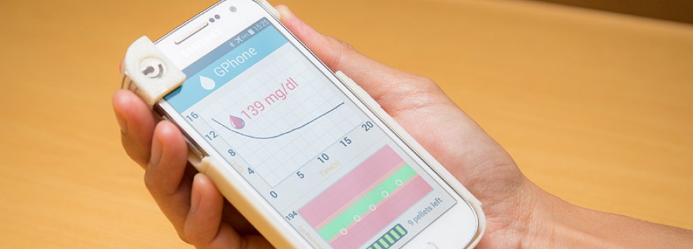 The device, called GPhone, is built into a smartphone case with a companion app which lets patients record and track their glucose readings.