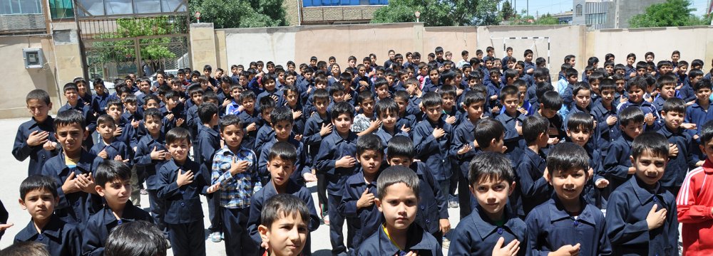 There are more than 14 million school students in Iran.