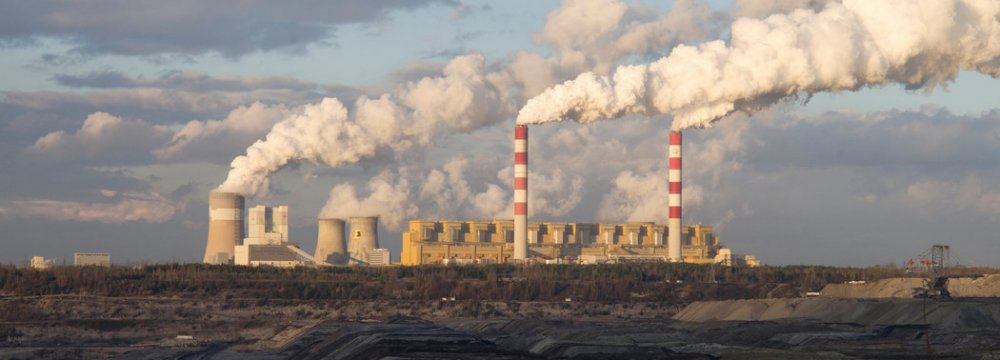 A coal-fired utility plant in Belchatow, Poland