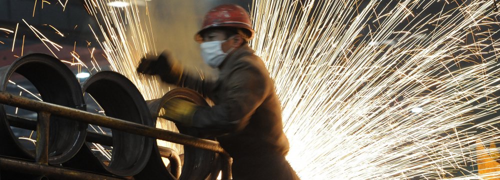 China Factory Growth at Eight-Month High