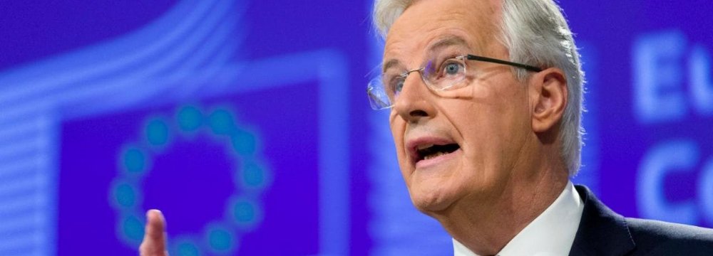 Michel Barnier during his speech in Brussels, Nov 20, said: Britain would lose its “passporting” rights to let banks automatically do business in the EU after it leaves in March 2019.
