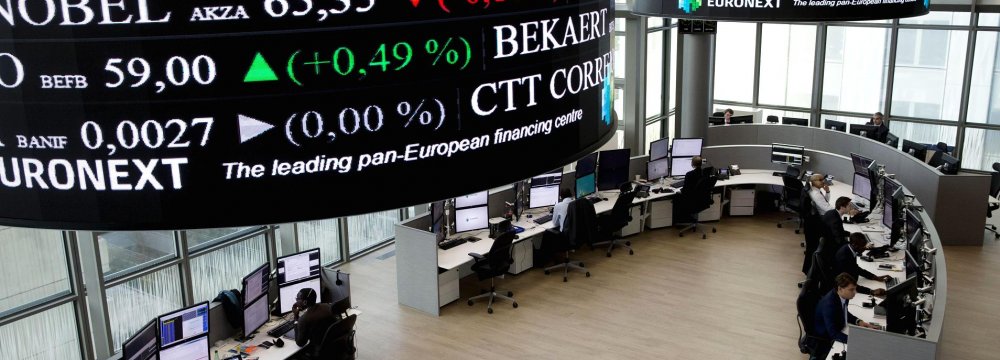 Pan-European stocks were down on Friday following falls in Asian and US stocks overnight.