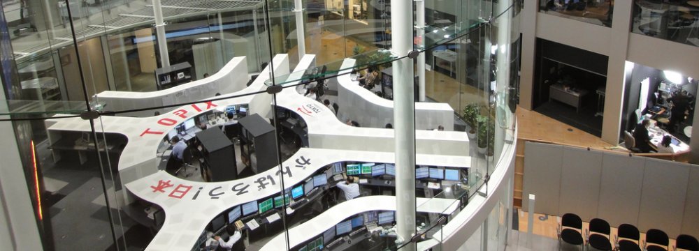 Inside view of Tokyo Stock Exchange