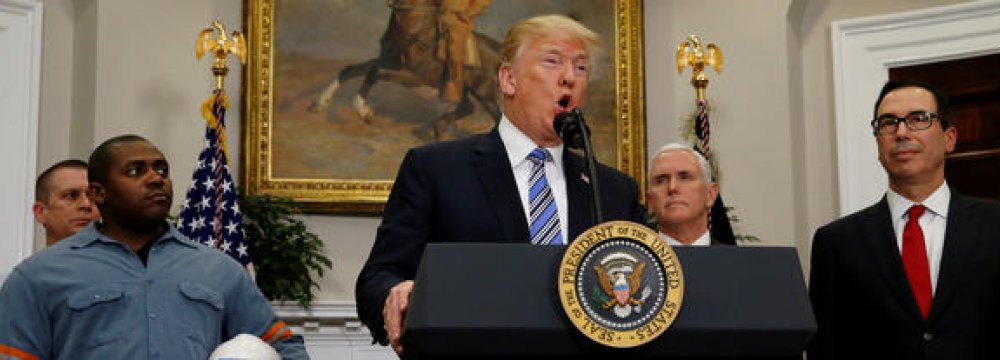 US President Donald Trump makes  an announcement of tariffs at the  White House on March 8.