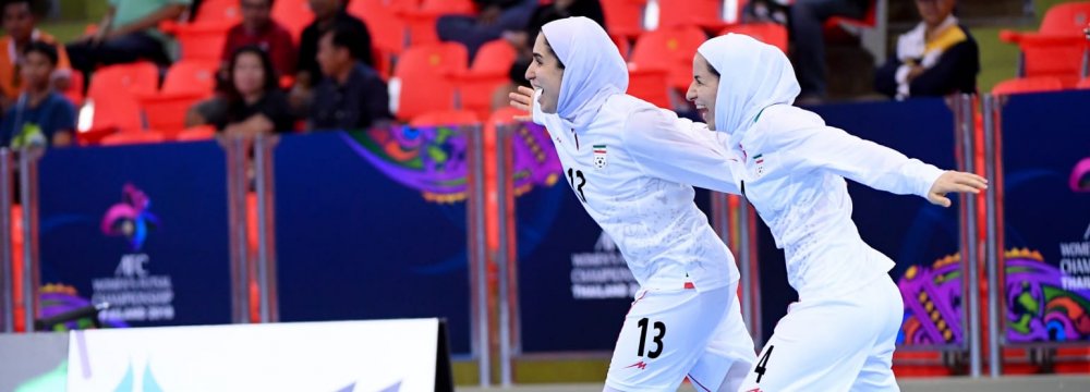 Fatemeh Etedadi (No. 13) has scored 9 goals in the tournament.
