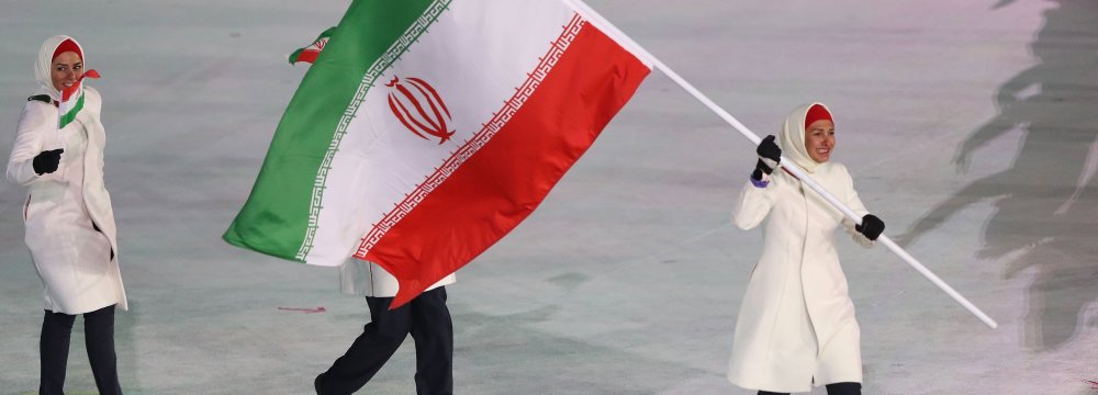 Samaneh Beyrami-Baher was Iran’s flag bearer at the opening of Winter Olympics in Pyeongchang, South Korea.