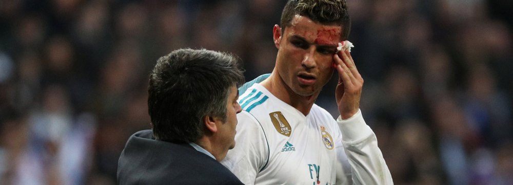 Cristiano Ronaldo got injured after his second goal  and left the game.