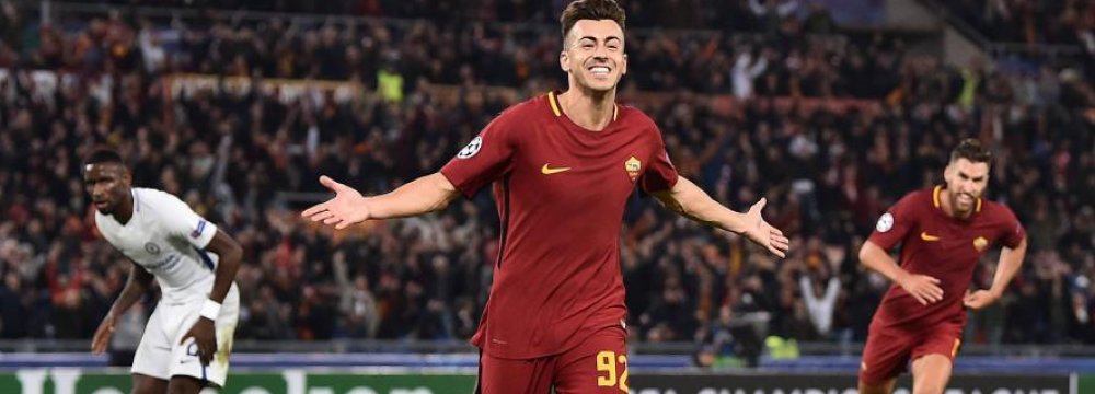 Stephan El Shaarawy’s brace helped Roma beat Chelsea.