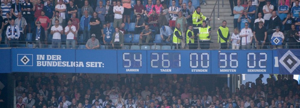 The clock remarked the presence of the team in Bundesliga.