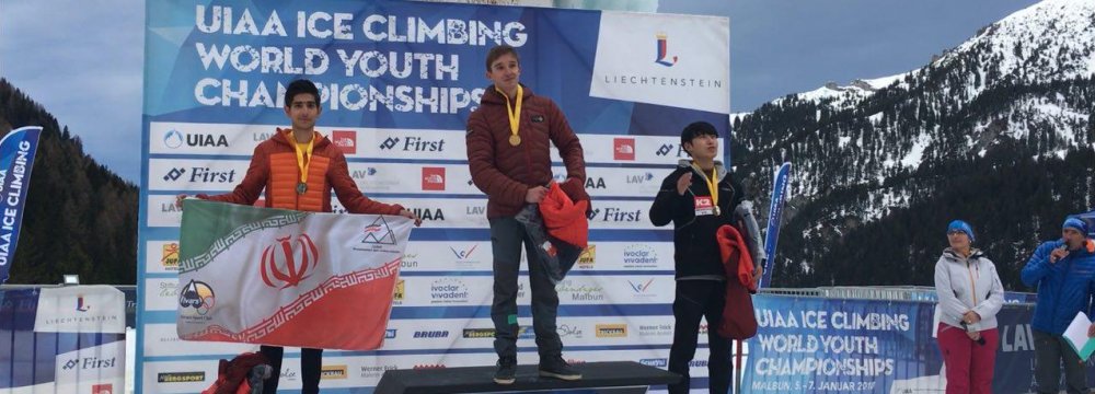 Youth Ice Climber Hosseini 2nd in World Championships