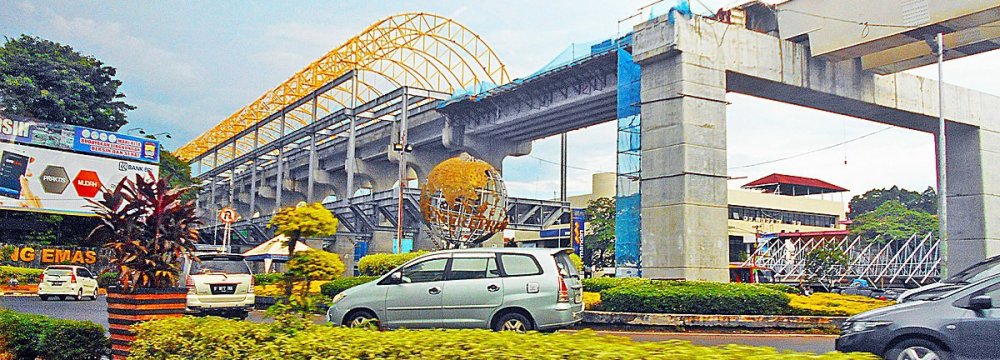 Light rail transit under construction