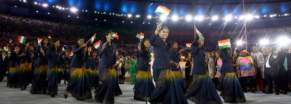 Indian female athletes have worn saris in the past opening ceremonies of the games.