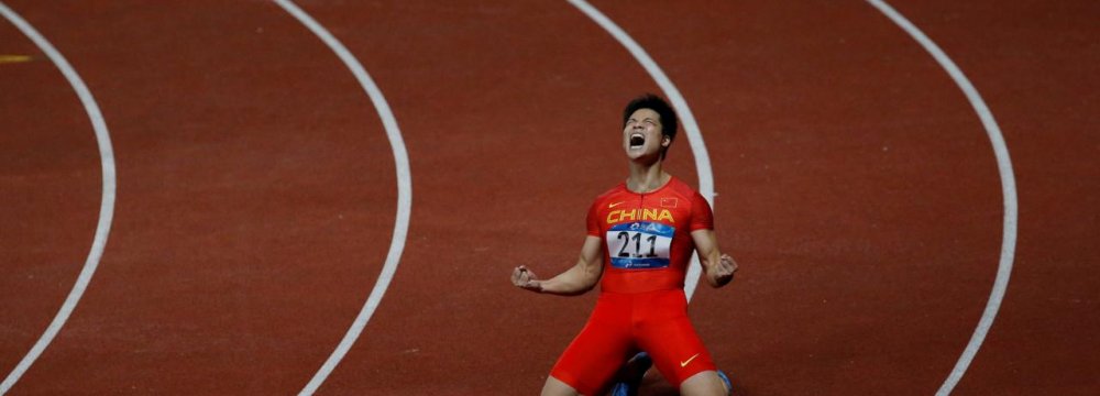 Chinese Sprinter Wins Gold in 100m, Iran’s Taftian Sixth