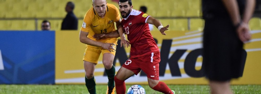 The Socceroos scored the first goal in five minutes before  the interval and Syria leveled the game on the 85th minute.