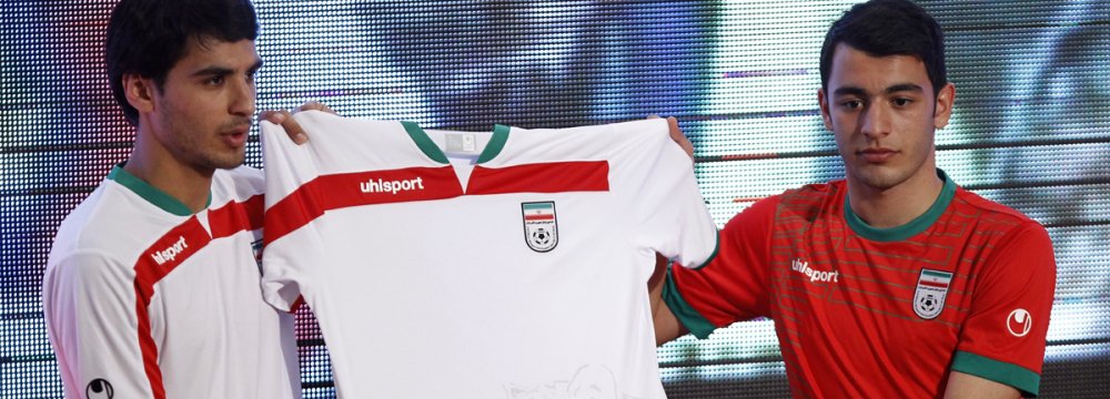 Uhlsport provided Team Melli jerseys in 2014 Rio World Cup.