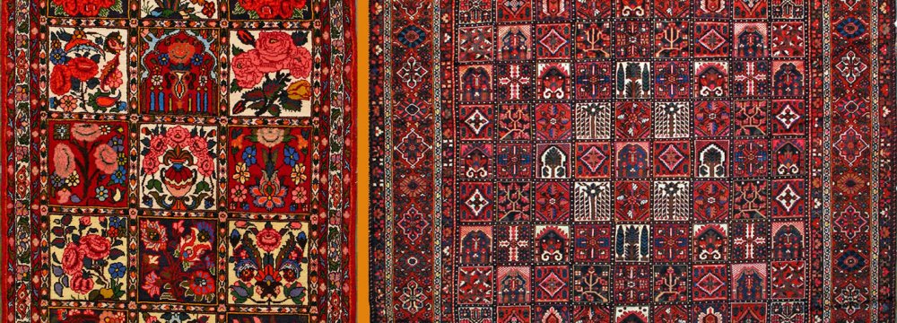 ‘Kheshti’ rugs woven by the Bakhtiari people 