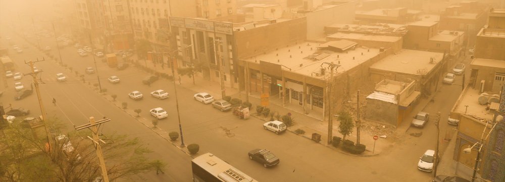 The concentration of dust in Ahvaz was 60 times above the acceptable level on Feb. 13.