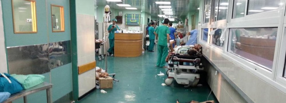 A corridor in the Al-Shifa Hospital in Gaza,  pictured last year. (File Photo)