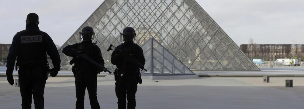 French police at Louvre