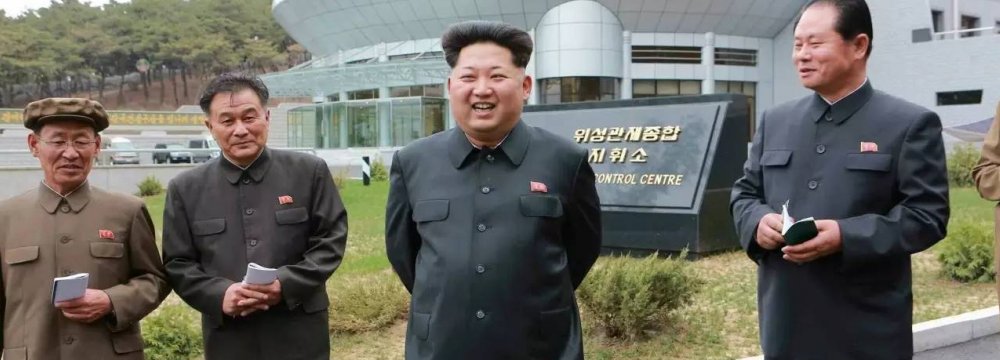 North Korean Leader Kim Jong-un (2nd R) visits the country’s latest space center. (File Photo)