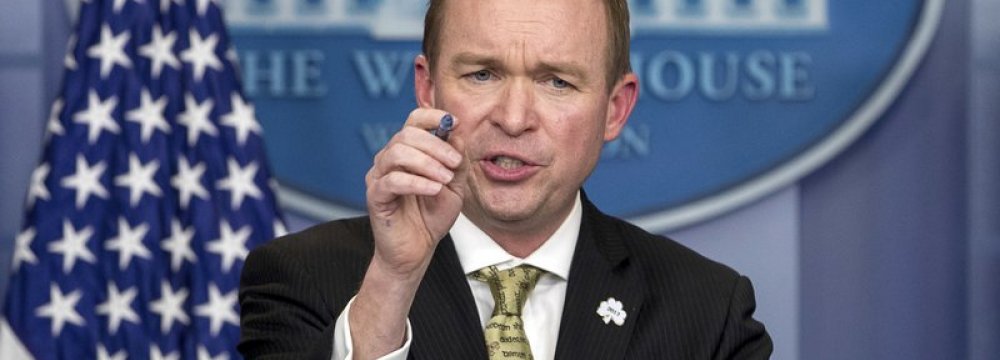 US Budget Chief Wants Border Wall Funds Stipulated