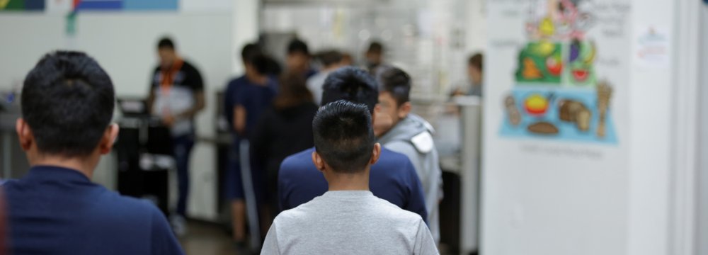 Occupants at Casa Padre, an immigrant shelter for unaccompanied minors, in Brownsville, Texas, on June 14