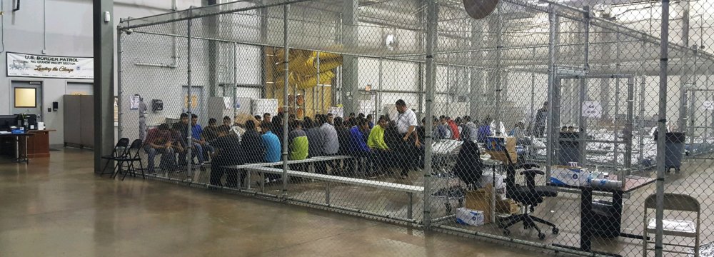 People who have been taken into custody over illegal entry into the US at a facility in Texas on June 17