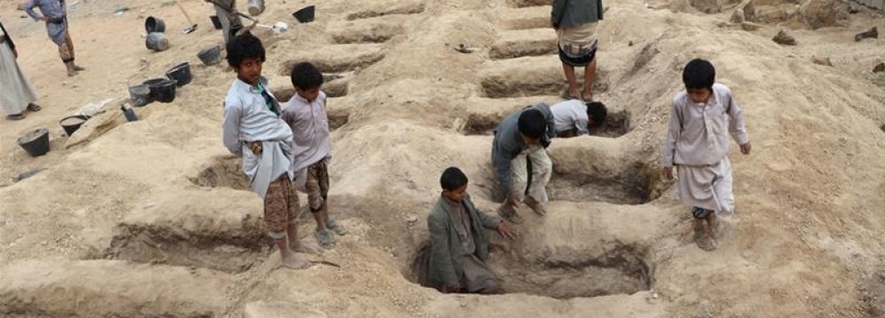 Forty children were killed in the coalition  air raid on Saada province.