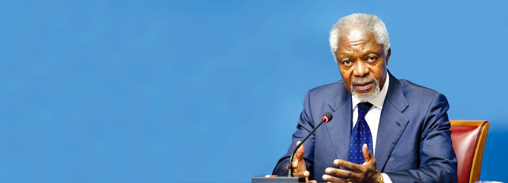 Former UN secretary general Kofi Annan says Iran is part of the solution to the conflicts in the Middle East.