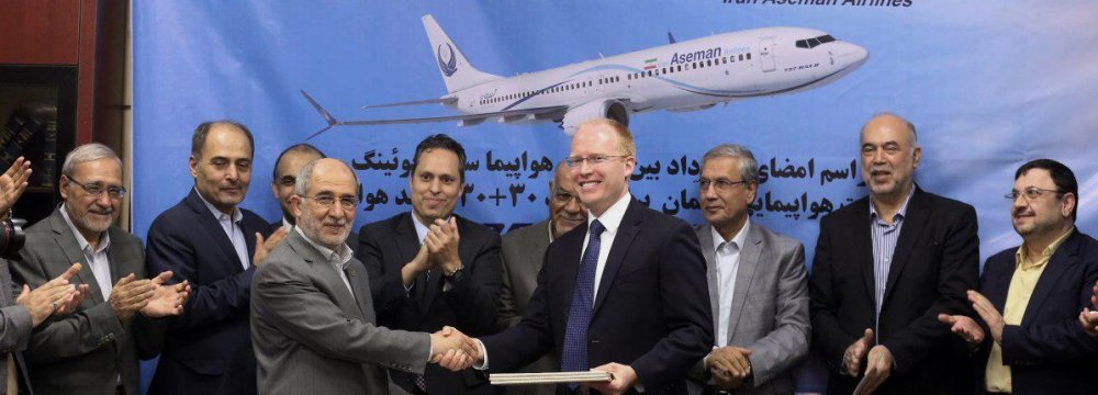 Breaking - Iran Aseman Airlines Signs Firm Contract to Buy 30+30 Boeings