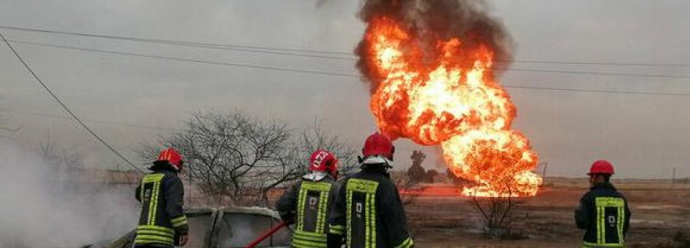 Blast at Gas Pipeline in Kermanshah, No Casualties or Damages Reported