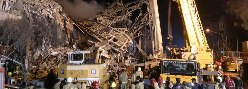 78 Injured, Many Missing After Tehran High-Rise Collapse​