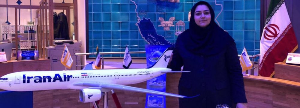  CEO of Iran Air Farzaneh Sharafbafi at the airline’s Paris headquarters.