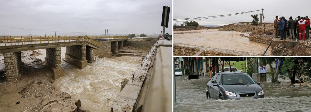 Flood waters destroyed the Muhammad Abad Earth Dam near Jahrom city, Fars Province.