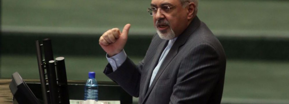 Zarif to Brief MPs on JCPOA  