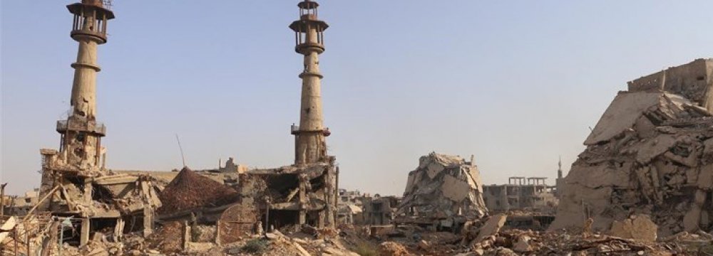 The so-called Muslim militants destroyed this mosque in Darayya, Syria.
