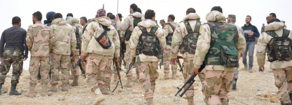 Syrian soldiers in Palmyra