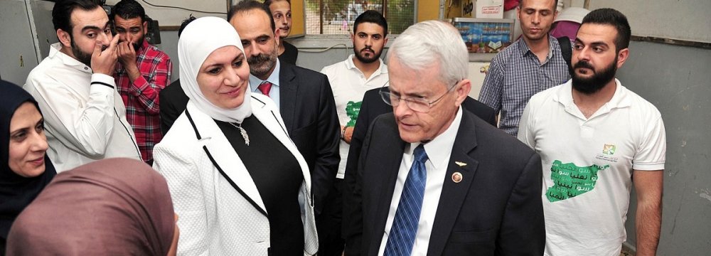 Senator Richard Black visited Homs and Damascus in April.