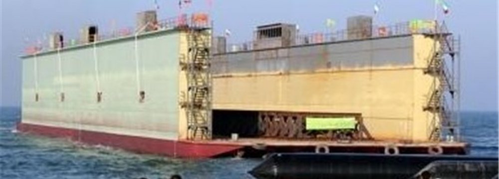 Navy Launches Floating Dock