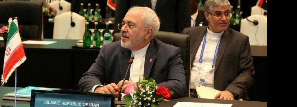 Zarif Attends OIC  Meeting on Palestine