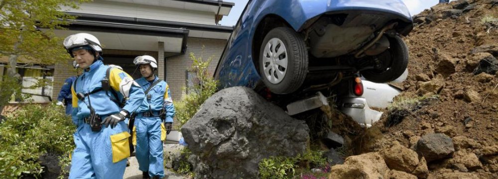 Japan Twin Quakes Toll  Rises to 45