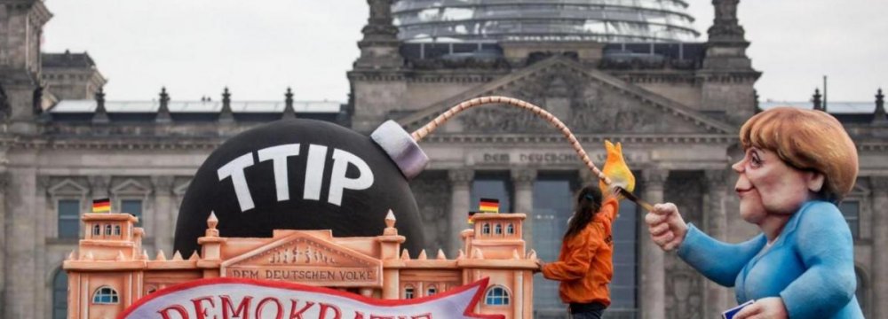 Anti-TTIP Protest Ahead of Obama’s Visit to Germany