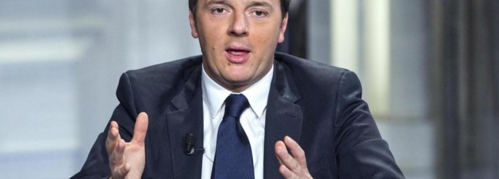 Renzi Says Will Veto Efforts to Cap Holdings