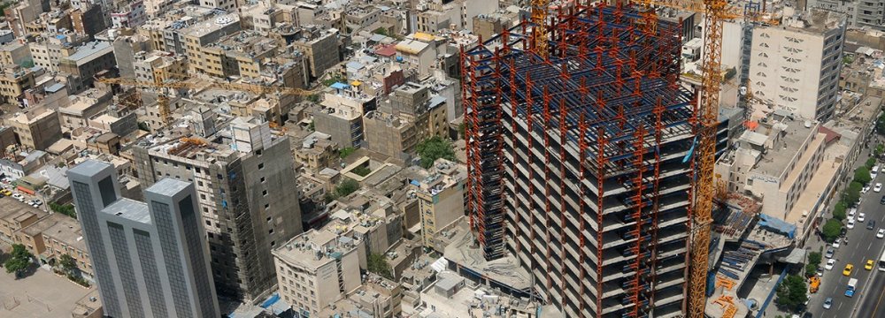 An aerial view of the construction of one of Rotana’s two hotels in Mashhad
