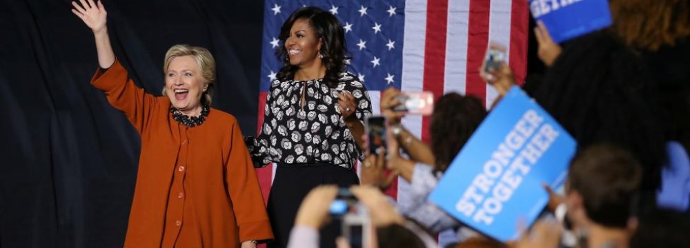 Hillary Clinton’s 1st Campaign Appearance With Michelle Obama