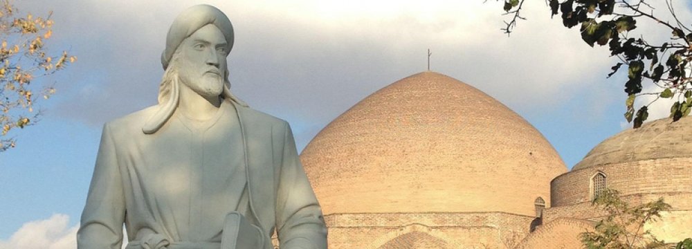Statue of Khaqani at the park in Tabriz named after him.